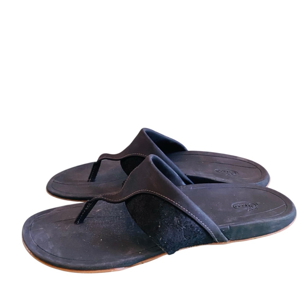 Chaco Women’s Hermosa Thong Sandal Leather Black 8 - Picture 4 of 9